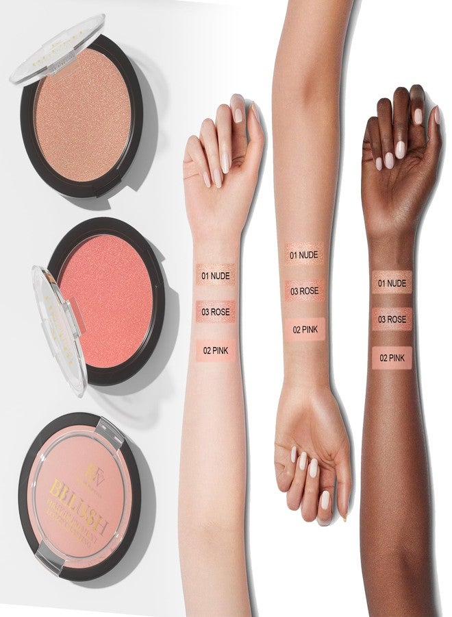 FV Long Lasting Powder Blush - Lightweight Smooth & Blendable Cheek Makeup, High Buildable Color, Transfer-Resistant Shimmer Finish (Rose Shimmer, 0.17 OZ) - Image 4